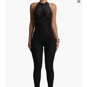 Naked Wardrobe Black Leopard Jumpsuit